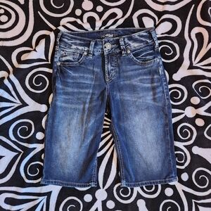 LONG short knee length jeans capri